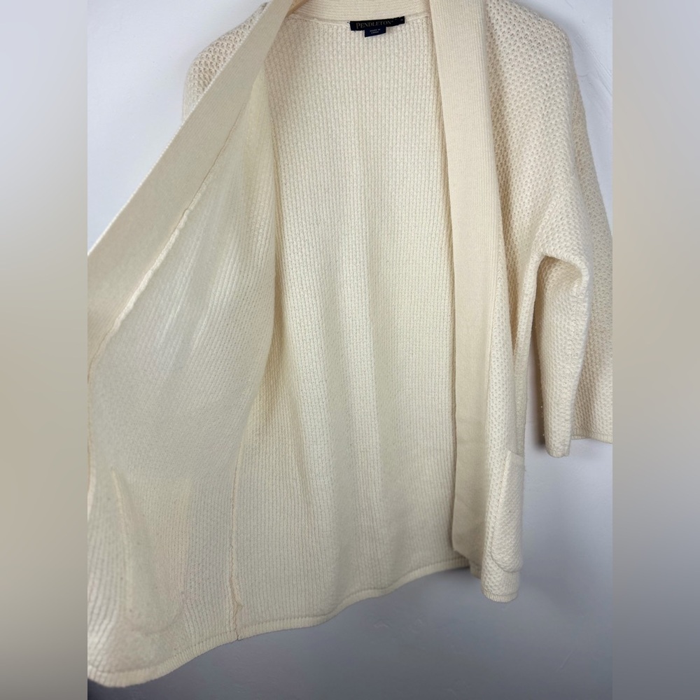 Pendleton Open Front Wool Angora Knit Cardigan Wo… - image 6